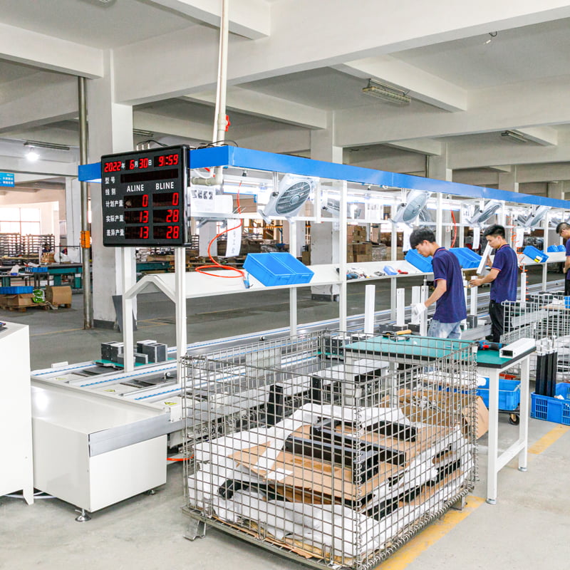 Linha de instalação de mesa elevatória