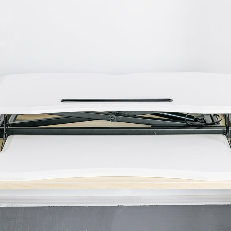 RXD1-2 com bandeja de teclado monitor riser aglomerado desktop pneumático altura ajustável conversores de mesa em pé