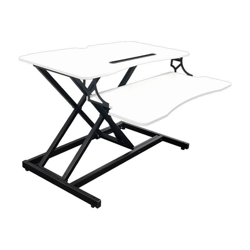 RXD1-2 com bandeja de teclado monitor riser aglomerado desktop pneumático altura ajustável conversores de mesa em pé